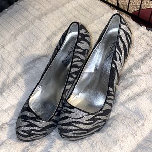 Zebra glitter stilettos